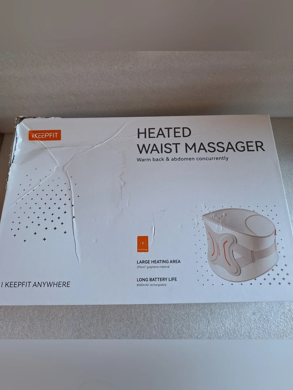 iKEEPFIT Cordless Waist Massager Belt Heat & Vibration - Portable Heating Pad